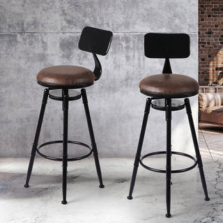 Levede 2x Bar Stool Kitchen Wooden PU-1831592567704260615