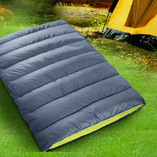 Mountview Double Sleeping Bag Bags Outdoor Grey-1829372239783530503