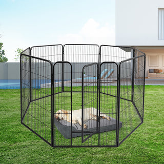 PaWz 8 Panel Pet Dog Playpen Puppy Exercise Black 24 inch-1831592610108674055