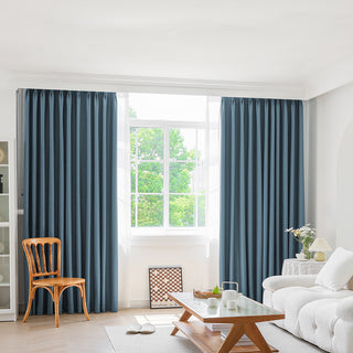 Marlow 2XBlockout Curtains Chenille 240x250 Blue-1831592647211487239