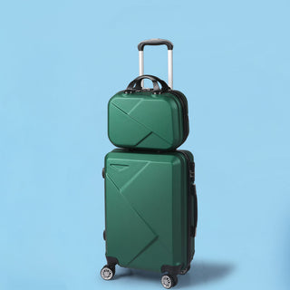 Slimbridge 2pcs 20"Travel Luggage Set Green-1848848543603888135