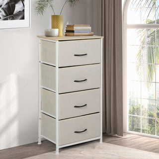 Levede Storage Cabinet Tower Chest Beige-1831592757165166598