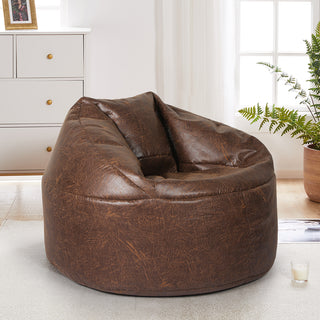 Marlow Bean Bag Chair Cover PU Couch Brown-1831592821417709575