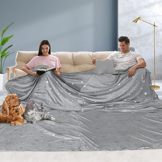 DreamZ 3x3M Large Oversized Blanket Grey Star-1831592846491258887