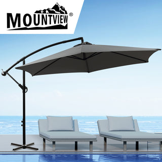 Mountview 3M Outdoor Umbrella Cantilever Grey Without Base-1831592614818877447