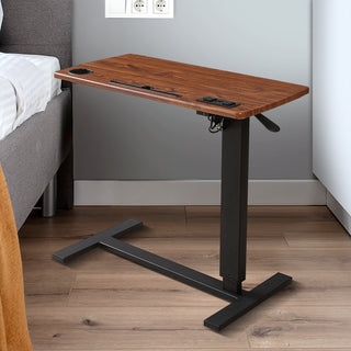 Levede Mobile Standing Desk Foldable Brown Fold-1831592596942753799