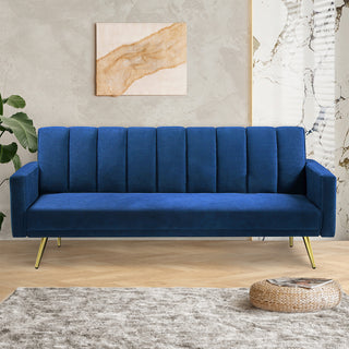 Levede Sofa Bed Convertible Velvet Lounge Recliner Couch Sleeper 3 Seater Blue-1843791294514728967