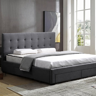 Levede Queen Bed Frame Fabric Tufted Dark Grey-1831592473697325063