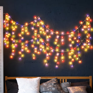 300 LED Curtain Fairy String Lights Multi Colour-1848848561500983303