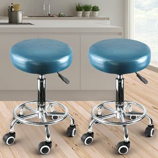 Levede 2x Barstool Swivel Salon Hairdressing Teal-1831593080478896134