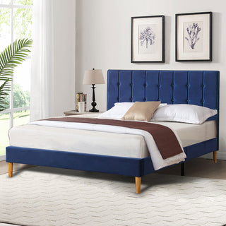 Levede Bed Frame Queen Size Mattress Blue-1843791437326585863