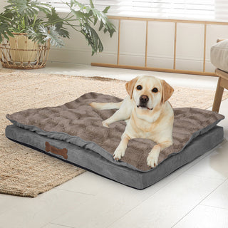 Dog Calming Bed Warm Soft Plush Comfy XL Khaki X-Large-1843791335375638535