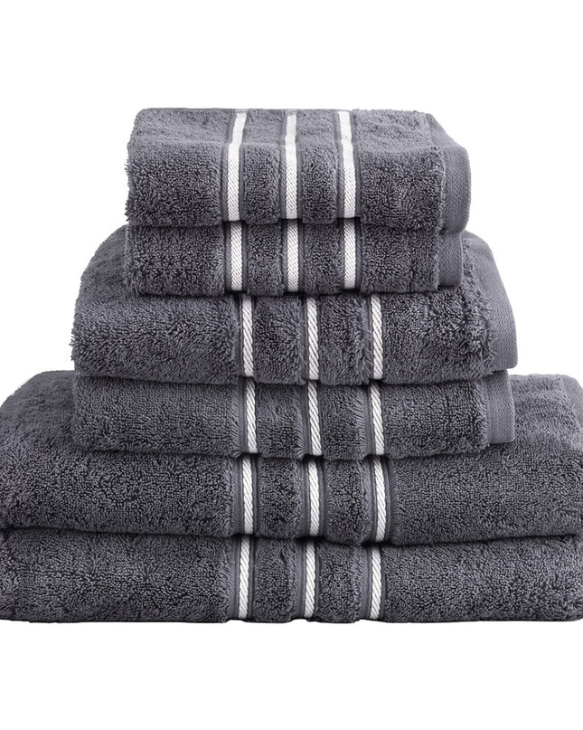 6 Pack Bath Towels Set Cotton Towel Grey