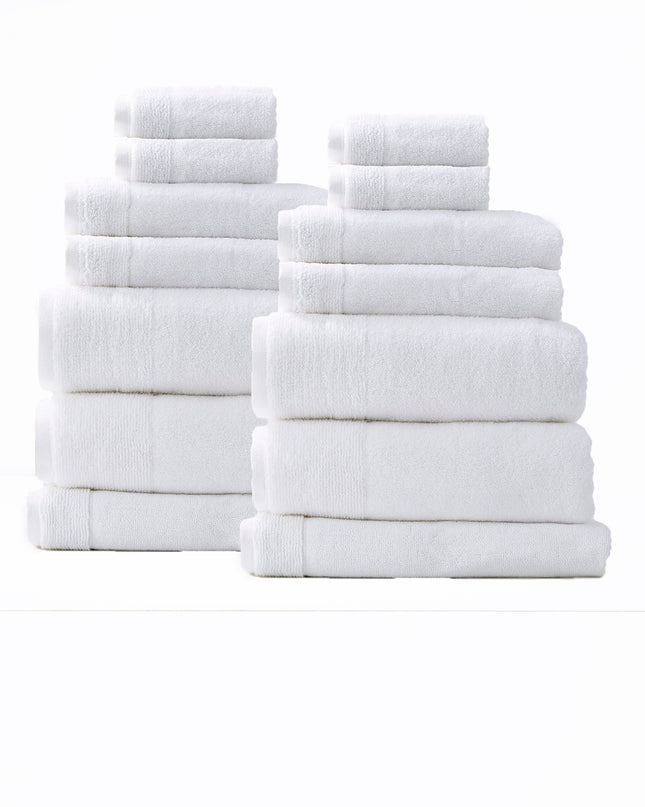 Aireys 650 GSM Zero Twist 14 Piece Snow Bath Towel by Renee Taylor