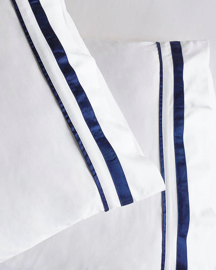 Cloud 1000 TC Egyptian Cotton White Navy Deep Queen Sheet sets by Renee Taylor