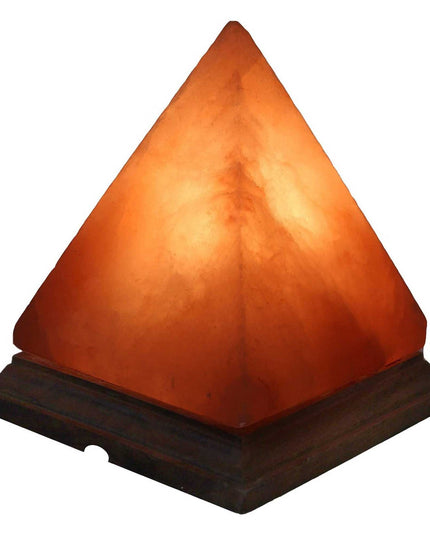 12V 12W Pyramid Himalayan Pink Salt Lamp Carved Rock Crystal Light Bulb On/Off