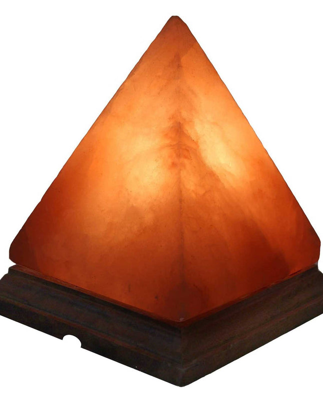 12V 12W Pyramid Himalayan Pink Salt Lamp Carved Rock Crystal Light Bulb On/Off