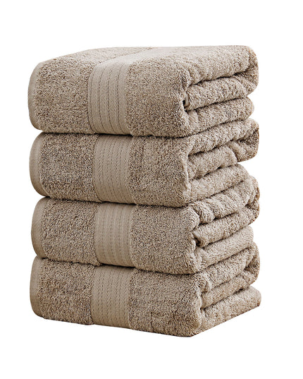 Linenland 4 Piece Cotton Bath Towels Set - Sandstone