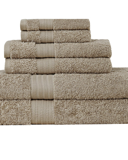 Luxury 6 Piece Soft and Absorbent Cotton Bath Towel Set - Sandstone