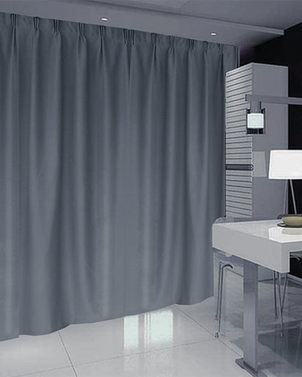 Long Blockout Curtains 590x273cm PINCH PLEAT+ Hooks High Level Fabric Grey Blue