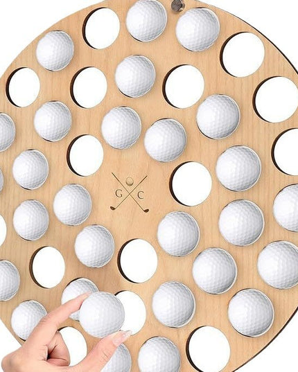 42-Hole Wooden Golf Ball Stand | Laser-Cut Organizer for Golf Lovers | Durable & High-Quality Storage Rack