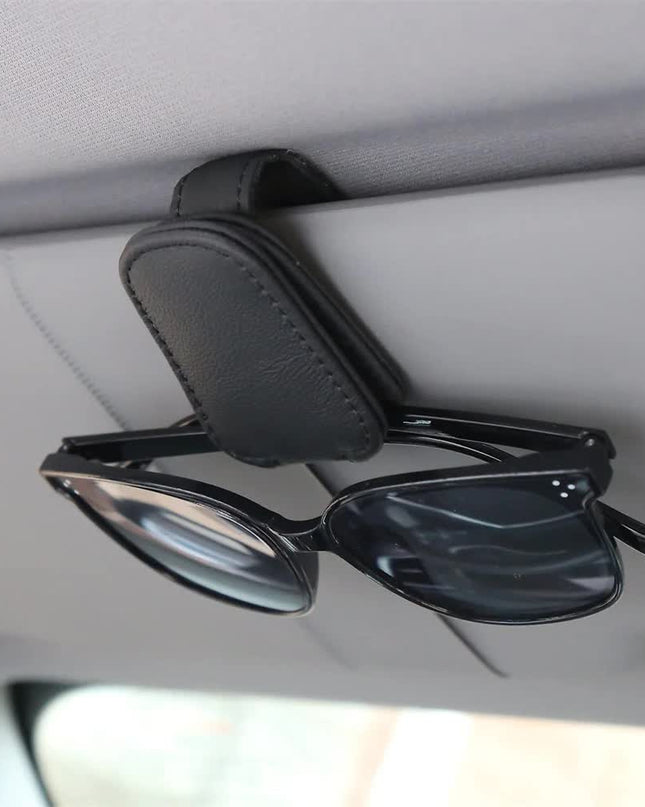 2pcs Black Car Sun Visor Glasses Holder - Universal Sunglasses Clip for Secure Storage