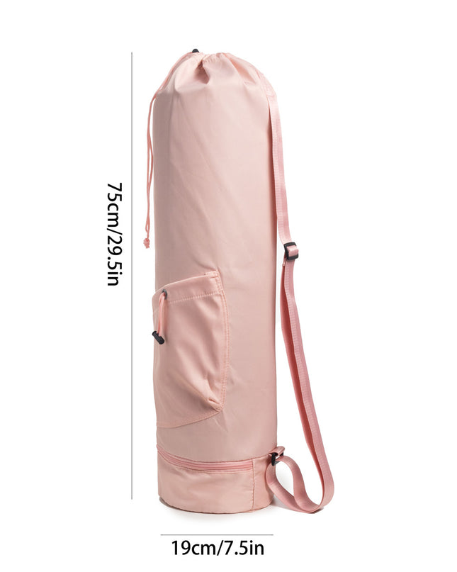 Pink Durable Yoga Mat Carry Bag - Multi-Functional Fitness Backpack with Wet Pocket(Mugs are filming props, not included)