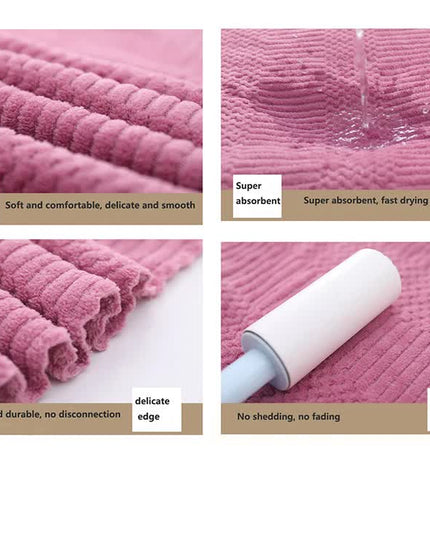 (2 PCS Light Pink) Coral Fleece Towel and Bath Towel Set - Ultra Soft, Absorbent, and Lint-Free for Home and Spa