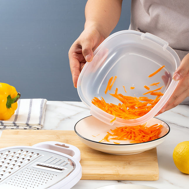 2PCS Multifunctional Kitchen Grater - Stainless Steel Cheese, Vegetable, and Fruit Shredder with Handle