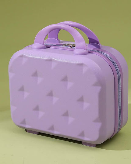 Purple 14-inch Mini Handheld Luggage Case - Stylish Makeup and Storage Box with ABS Shell