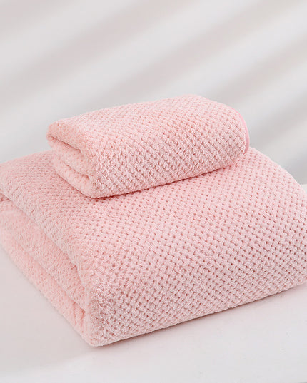 Pink Luxury White Bath Towel and Hand Towel Set - Ultra Soft and Absorbent