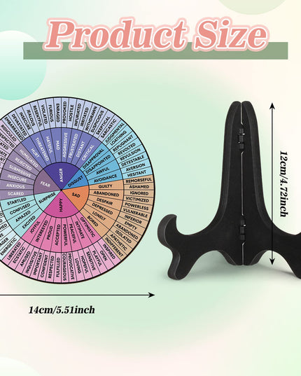 2 PCS for Each One Rainbow Color Scheme Emotion Wheel and Control Circle with Display Stands for Personal Development