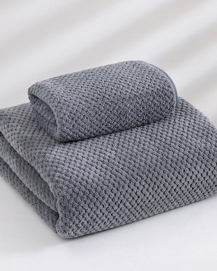 Grey Luxury White Bath Towel and Hand Towel Set - Ultra Soft and Absorbent