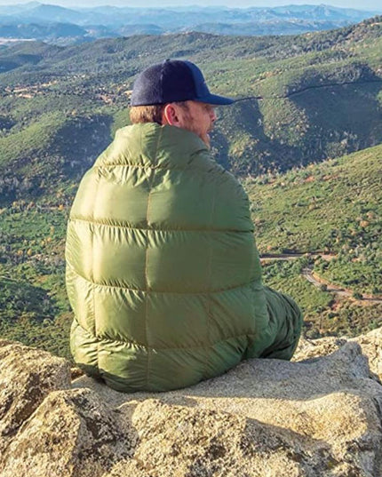 Blue Compact Lightweight Quilted Blanket - Soft, Warm, and Portable for Outdoor Adventures