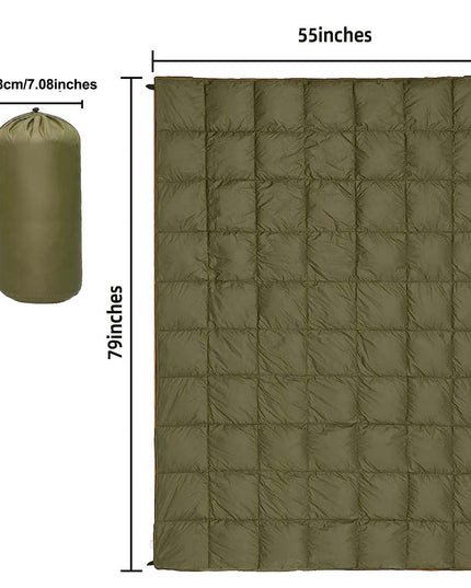 Blue Compact Lightweight Quilted Blanket - Soft, Warm, and Portable for Outdoor Adventures