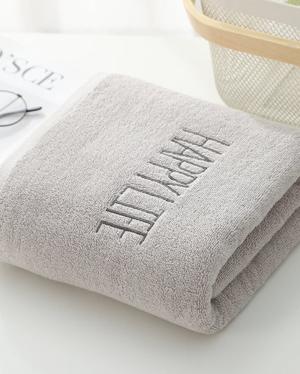 Light Gray Soft Cotton Bath Towel - 70x140cm, Quick Dry, Super Absorbent