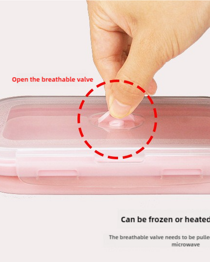 Pink Collapsible Silicone Bento Box Set – 4-Piece Food-Grade Microwave & Freezer Safe Lunch Box Set