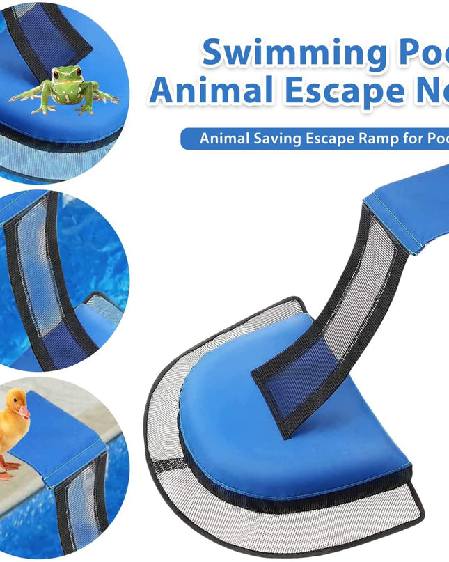 2 Pcs Blue Outdoor Animal Rescue Escape Net for Swimming Pools – Frog and Bird Escape Ladder, PVC Material