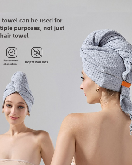 2 Pcs Pink Super Absorbent Waffle Weave Hair Towel, Multi-Functional Quick Drying Turban for Women, Soft & Fast Drying Head Wrap