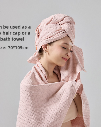 2 Pcs Pink Super Absorbent Waffle Weave Hair Towel, Multi-Functional Quick Drying Turban for Women, Soft & Fast Drying Head Wrap