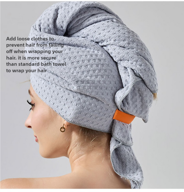 2 Pcs Coffee Super Absorbent Waffle Weave Hair Towel, Multi-Functional Quick Drying Turban for Women, Soft & Fast Drying Head Wrap