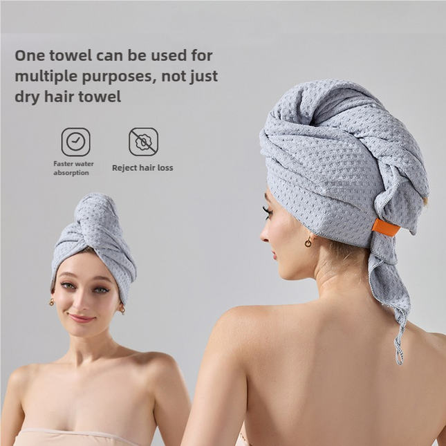 2 Pcs White Super Absorbent Waffle Weave Hair Towel, Multi-Functional Quick Drying Turban for Women, Soft & Fast Drying Head Wrap