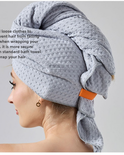 2 Pcs Grey Super Absorbent Waffle Weave Hair Towel, Multi-Functional Quick Drying Turban for Women, Soft & Fast Drying Head Wrap