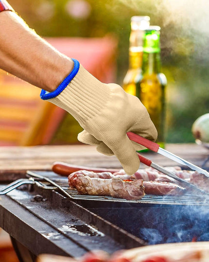 1 Pair 5 Finger Oven Mitt BBQ Grill Gloves