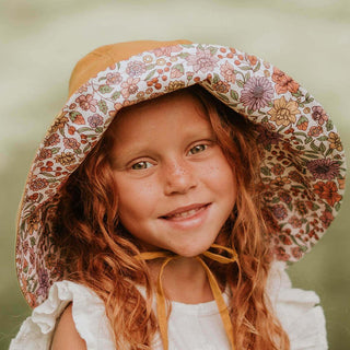 Bedhead Girls Wide- Brimmed Sun Bonnet Hat- Matilda/Maize M-1826048824947380227