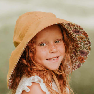 Bedhead Girls Wide- Brimmed Sun Bonnet Hat- Matilda/Maize M-1826048824947380229