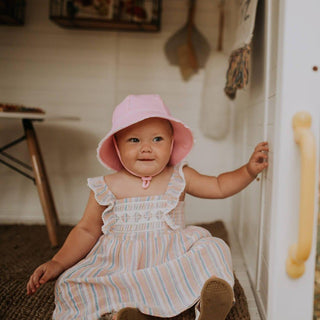 Bedhead Toddler Bucket Hat - Blush Ruffle Trim S-1826048835961622532