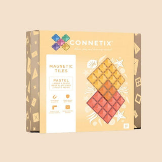 Connetix Tiles 2 Piece Base Plate Lemon - Peach-1826048864273174534