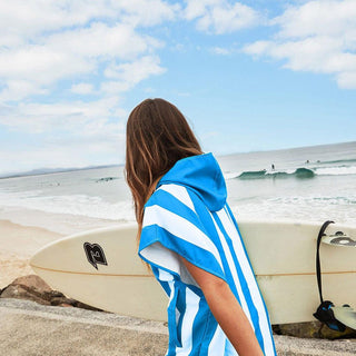 Dock & Bay Adult Poncho Hooded Towel | Cabana Collection | Bondi Blue M-1826048869427974144