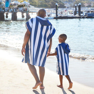 Dock & Bay Adult Poncho Hooded Towel | Cabana Collection | Whitsunday Blue S-1826048869969039361